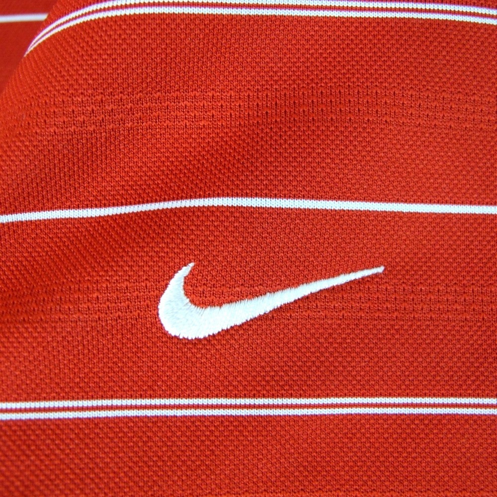 Nike Golf Dri Fit Red Striped Performance Golf Polo‎ Shirt Men's Medium - Picture 4 of 7